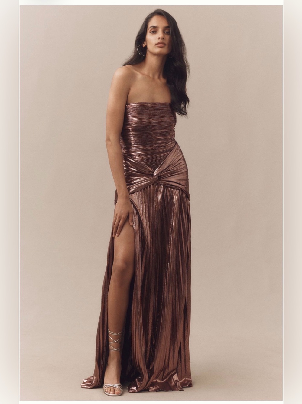 RETROFETE Aelita copper metallic gown $648 NWT size M